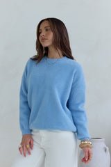 Winter Escape Knit Sweater Blue