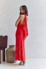 Catching Blooms Maxi Dress Red