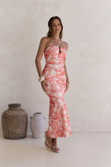 Dreaming Of Days Strapless Maxi Dress Orange