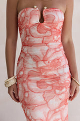 Dreaming Of Days Strapless Maxi Dress Orange
