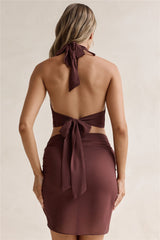 Neckholder-Top „Island Twilight“, Schokolade
