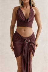 Neckholder-Top „Island Twilight“, Schokolade