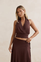 Dreamy Shores Halter Top Brown