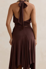 Dreamy Shores Midi Skirt Brown