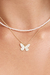 Butterfly Whimsy Necklace Gold