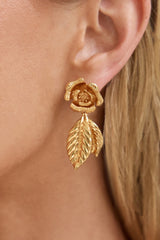 18k Gold Plated Rose Island Earrings Gold