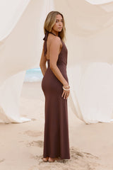 Pure Dreamer Halter Maxi Dress Brown