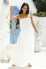 Willow Breeze Plissiertes Maxikleid Weiß