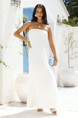 Willow Breeze Plissiertes Maxikleid Weiß