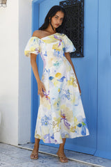 Silent Lullabies One Shoulder Midi Dress Print