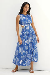 Maxikleid "Wellen der Gelassenheit" Blau