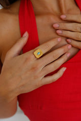 18k Gold Plated Secret Gems Ring Gold