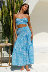 Horizon Waves Crop Top Blau