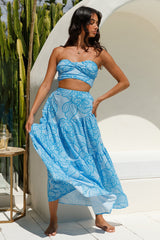 Horizon Waves Crop Top Blau