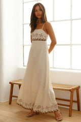Maxikleid "Flucht ins Paradies" Beige