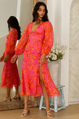 Kirschlippen Maxikleid Rot