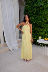 Isle Of Chic Neckholder Maxikleid Gelb