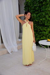 Isle Of Chic Neckholder Maxikleid Gelb