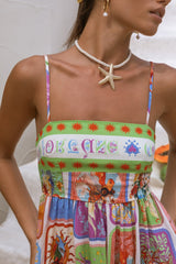 Bohemian Maxikleid mit Aufdruck