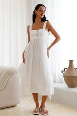 Restful Escape Midi-Kleid Weiß