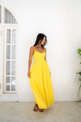 FORTUNATE ONE Blushing Lovers Maxikleid Gelb