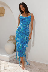 Curiosity Midi-Kleid Blau