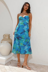 Diving Into The Ocean Midi Dress Blue
