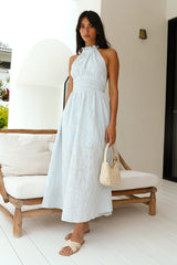 Maxikleid "Fly Away" mit Neckholder in Blau