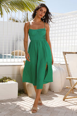 Coastal Dreaming Midi-Kleid Grün