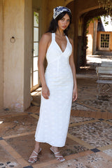 Thalassa Neckholder-Midikleid Weiß
