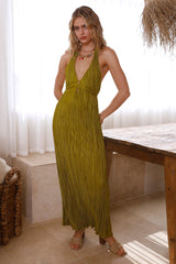 Über dem Himmel Maxikleid Olive