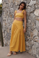 Mango Trees Crop Top Mustard