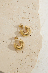 18k Gold Plated Spring Into Step Hoop Earrings Gold