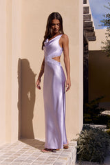 City Silhouettes Satin Maxikleid Lila