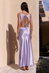 City Silhouettes Satin Maxikleid Lila