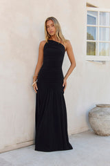 Spun In The Sun One-Shoulder-Maxikleid Schwarz