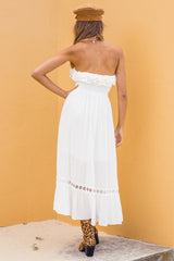 Santa Elena Midi-Kleid Weiß
